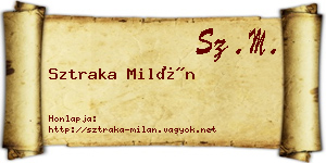 Sztraka Milán névjegykártya